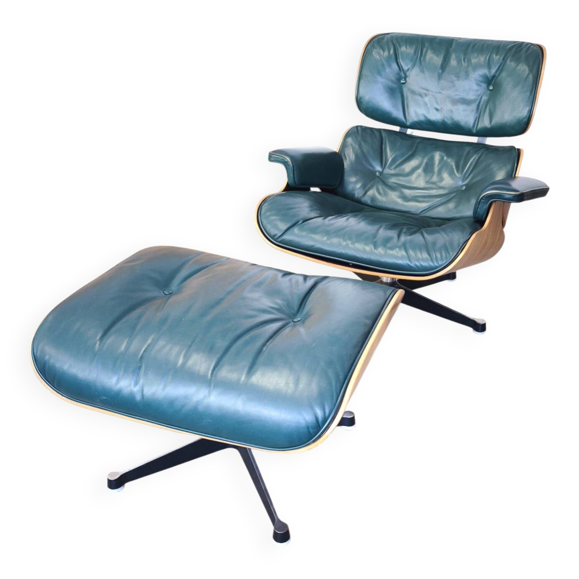 Fauteuils Lounge Eames ,production Herman Miller, avec ottoman. En cui
