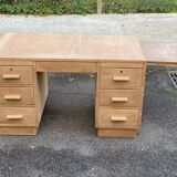 Bureau administratif extensible rénové en chêne du XIXème 130cm