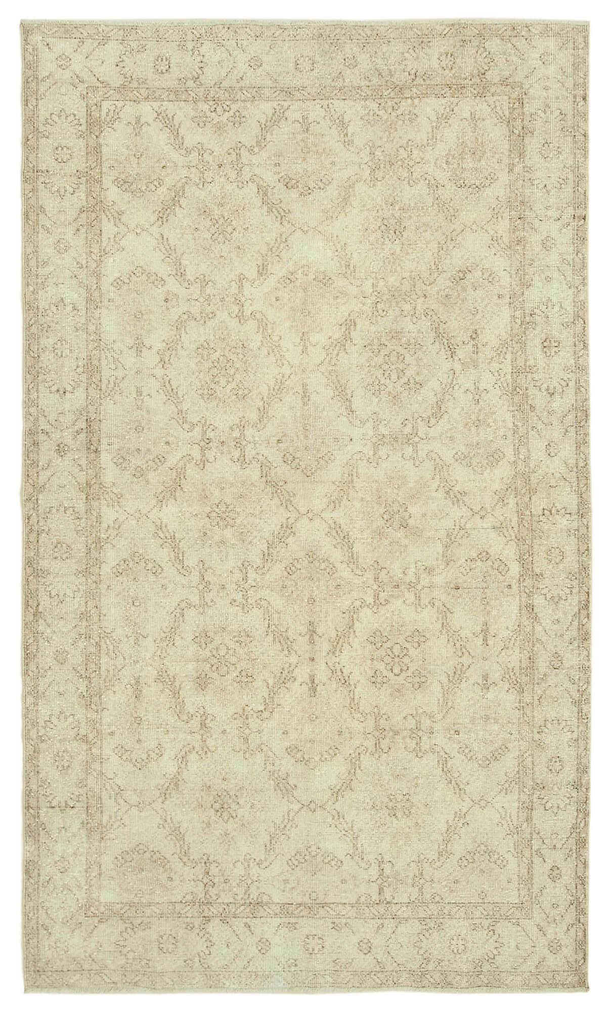 Handwoven contemporary anatolian beige rug 169 cm x 296 cm