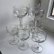 Set of 8 crystal wine glasses engraved 40-50s