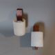 Pair of Scandinavian teak and perspex sconces Vintage 1960