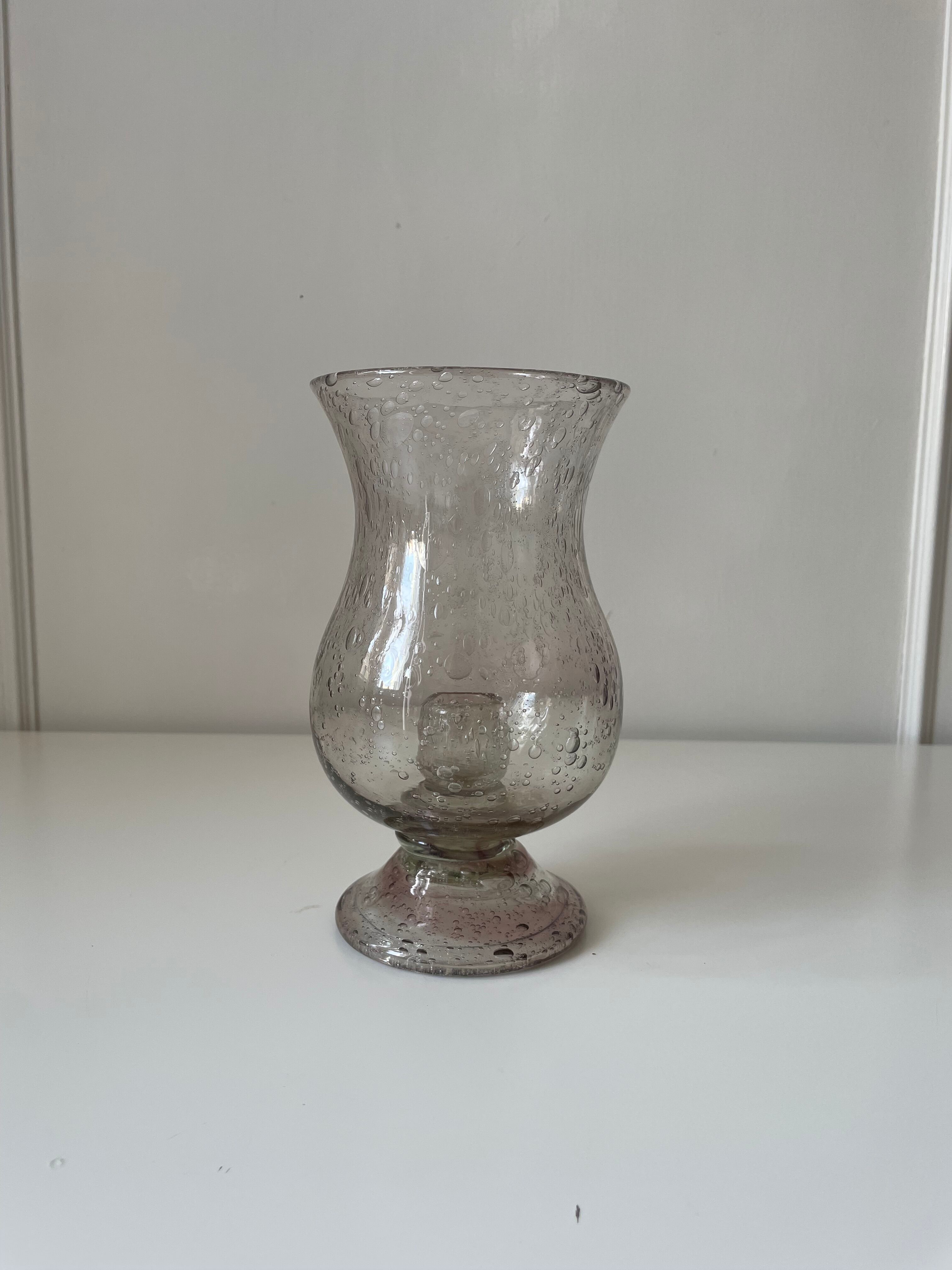 Photophore en verre bullé