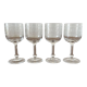Four antique stemmed liqueur glasses in engraved crystal, 19th century