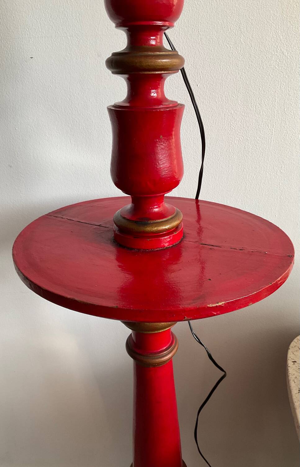 Wooden floor lamp base from the 60s