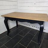 Louis xv style table in black patinated oak
