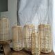 Large lantern-shaped rattan pendant lamp H50 D24