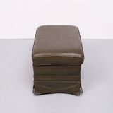 Pouf en cuir vert. Allemagne des années 1970