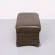 Green Leather Pouf . 1970s Germany