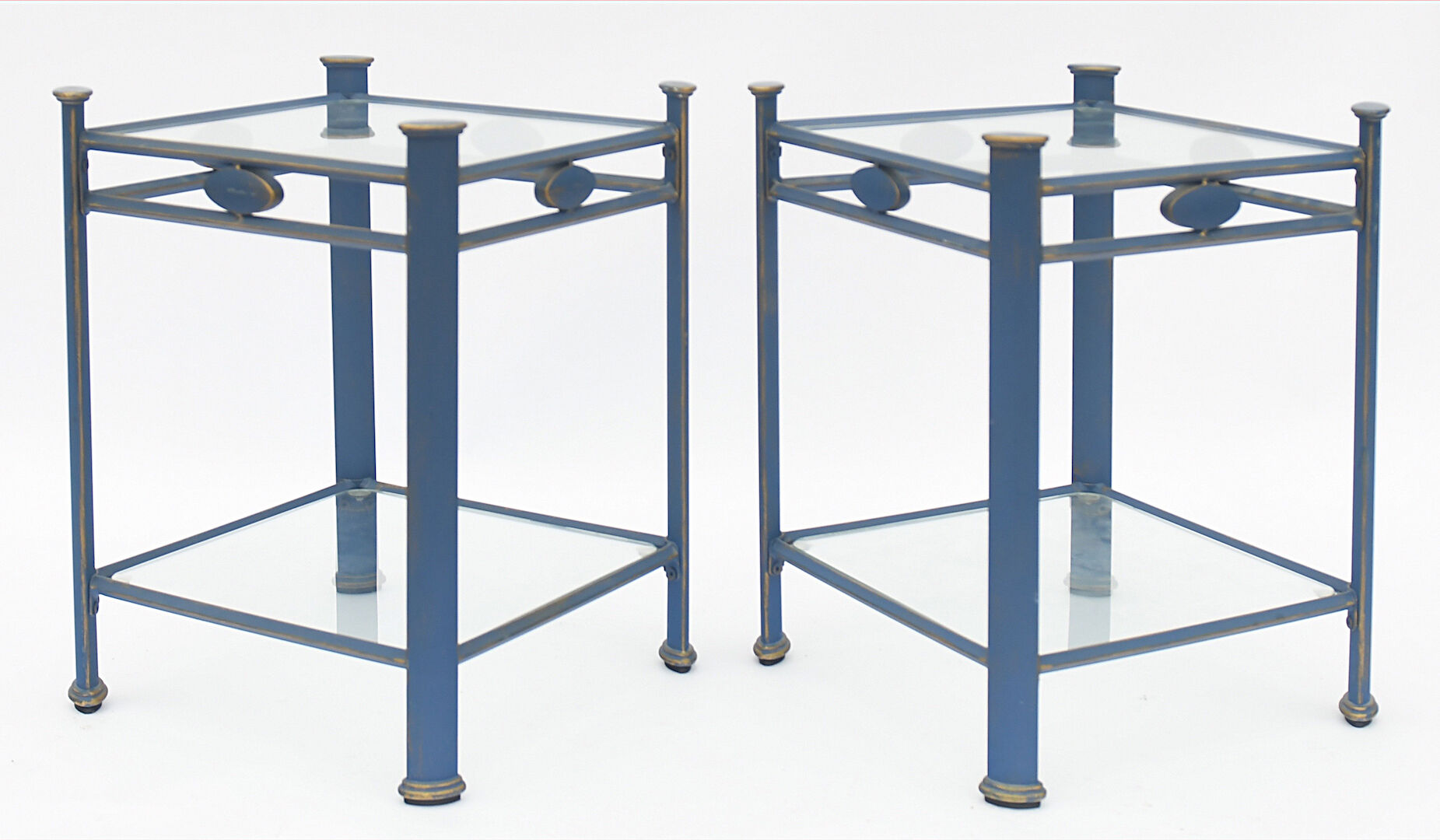 Paire de table de nuit en métal