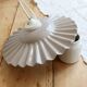 Vintage lilac taupe pleated ceramic pendant light