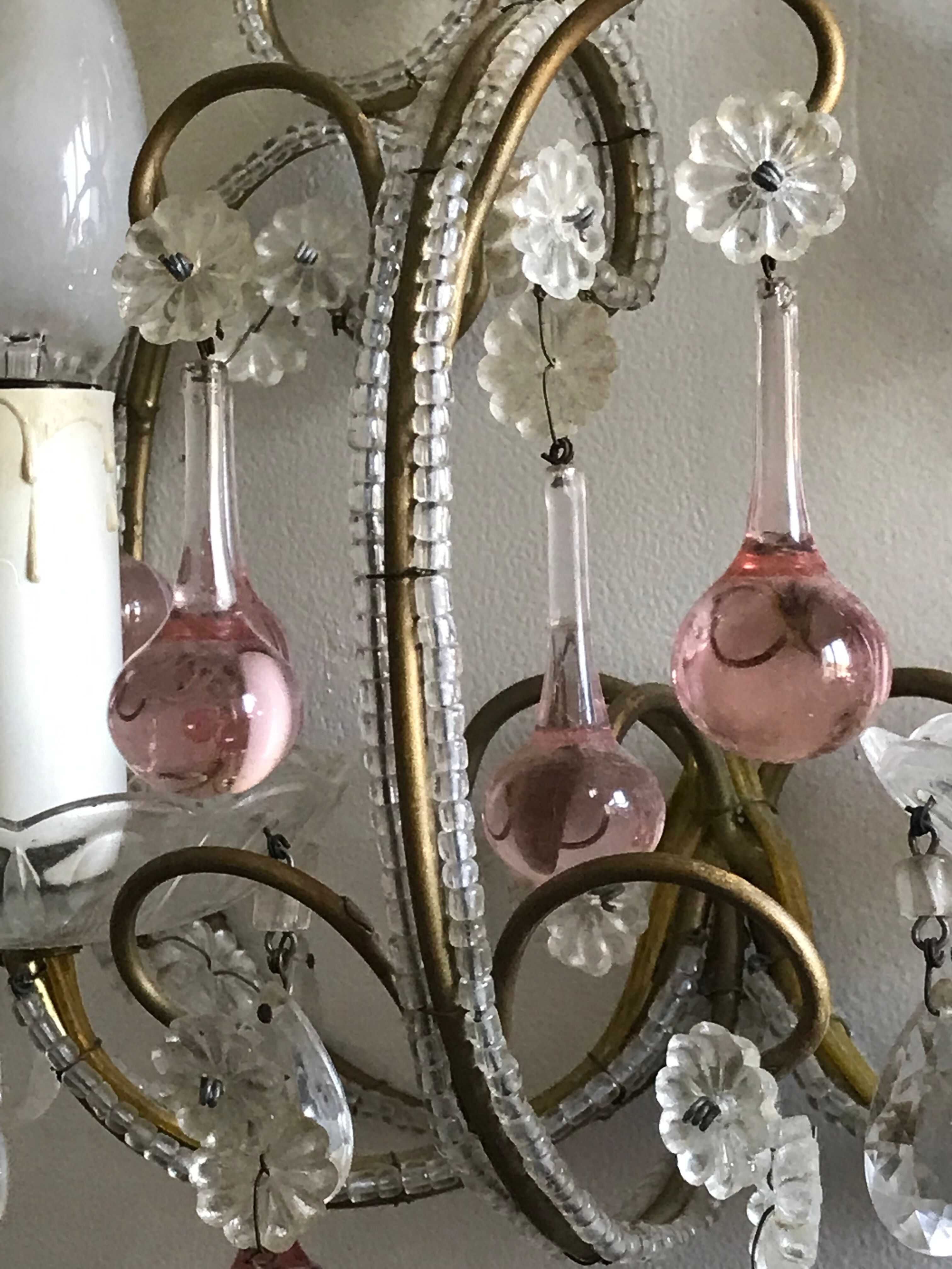 Pairs of Murano crystal wall lamps 1940