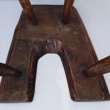 Table and 3 stools brutalist design ash