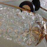 Pair of brass sconces and structured tulip glass 60/70s