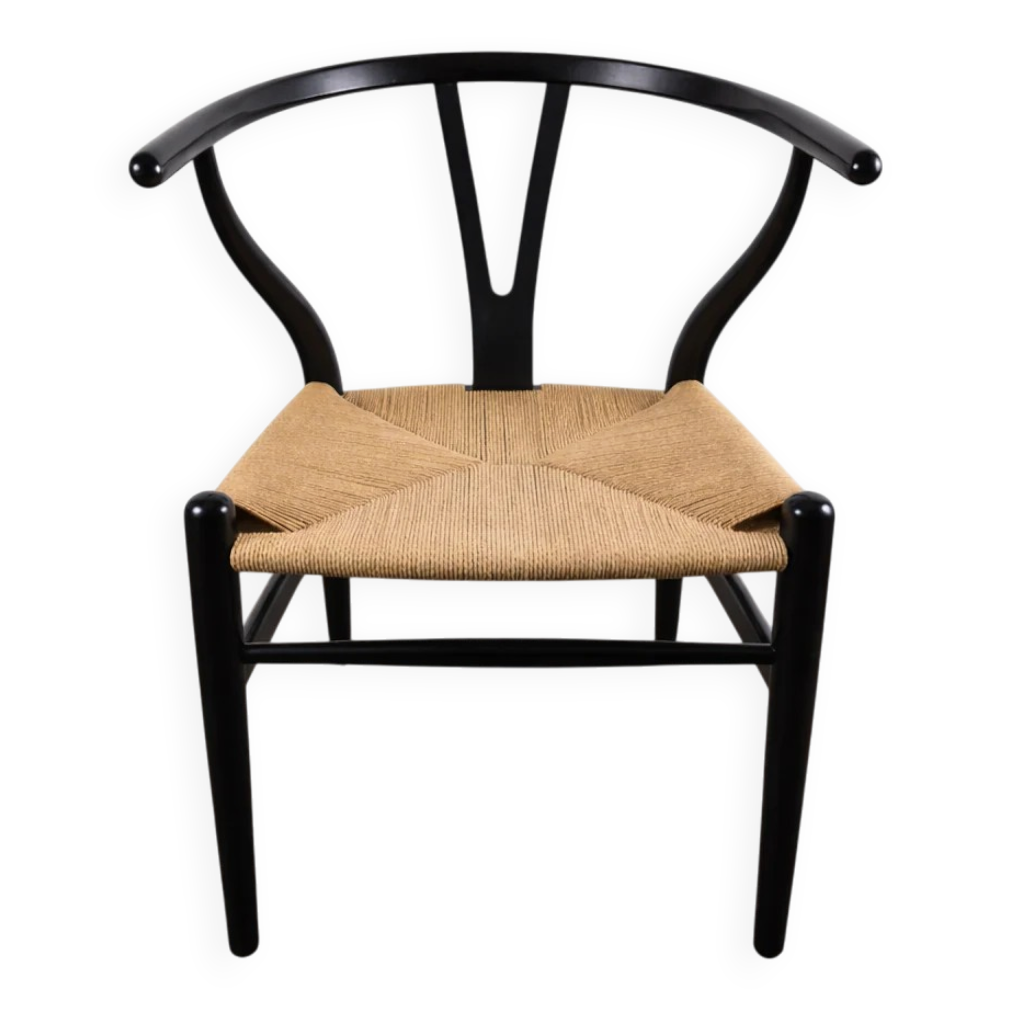 Oak lacquered chair with cord, model CH-24 "Wishbone" by Hans J. Wegner for Carl Hansen & Søn, Denmark, 1960