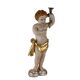 Ancient sculpture of a putto in carved and gilded wood, Italy, 19th century.