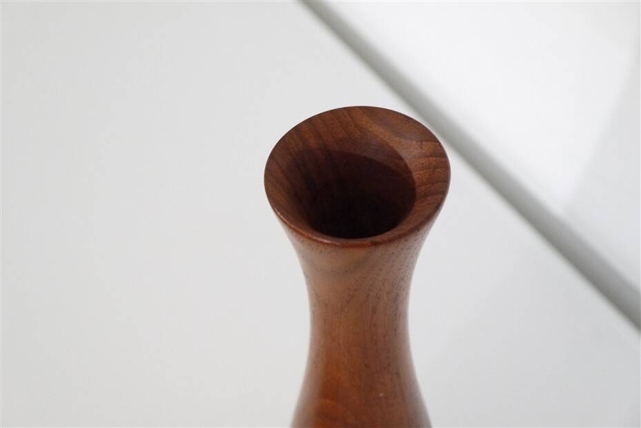 Vintage Scandinavian teak vase 1960