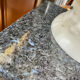 Granite column with pearly reflections