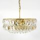 Bakalowits Vienna Grand Chandelier in Gilded Brass and Crystal Glass, Austria, 1970s