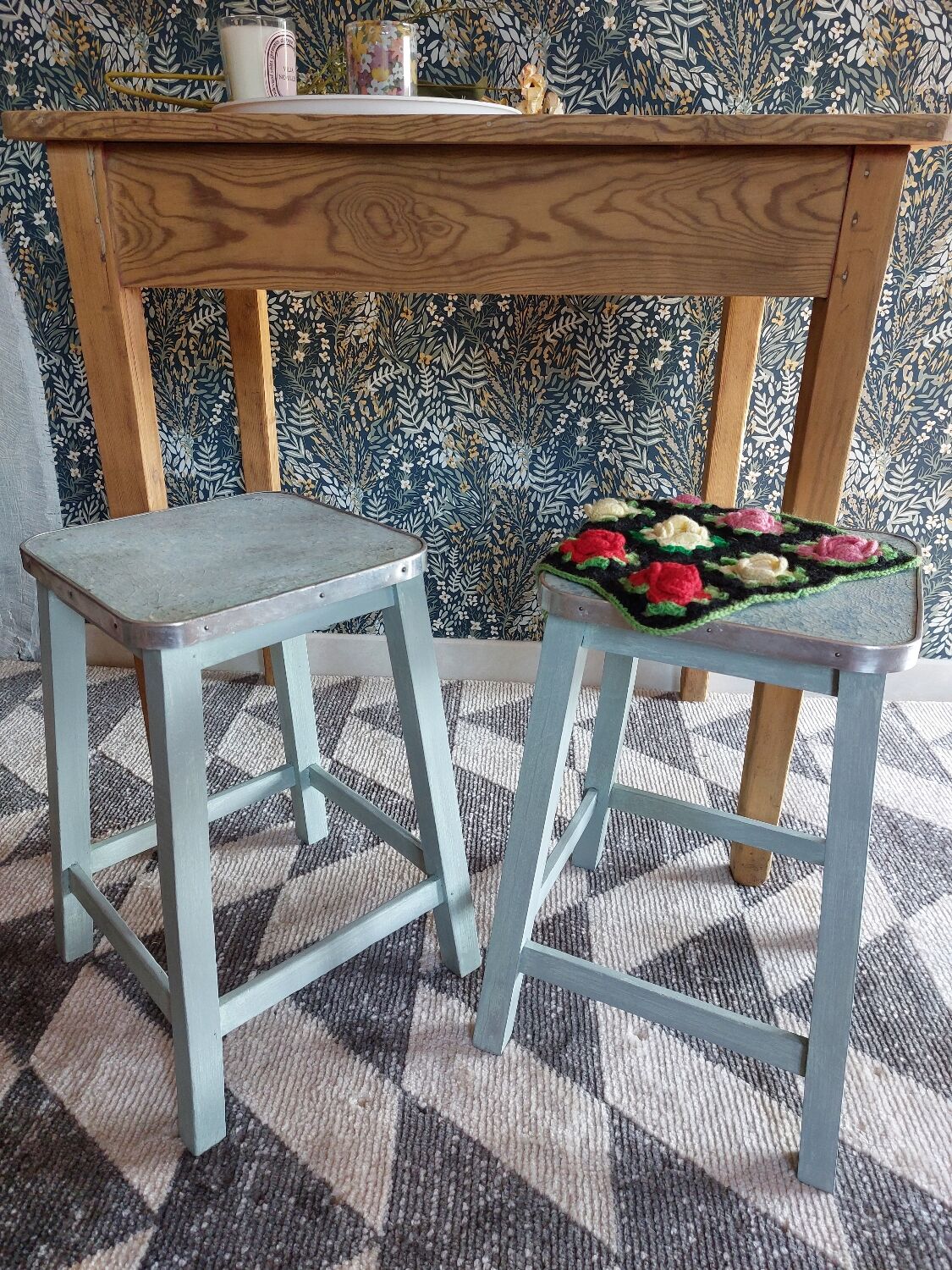 2 tabourets années 50s