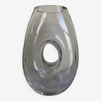 Solid crystal vase 1970 space age design
