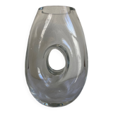 Solid crystal vase 1970 space age design