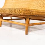 Mid-Century Modern Wicker Bench, Italy, 1970s