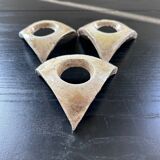 Set of 3 egg cups signed in raku