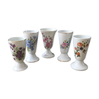 5 mazagrans vintage en porcelaine