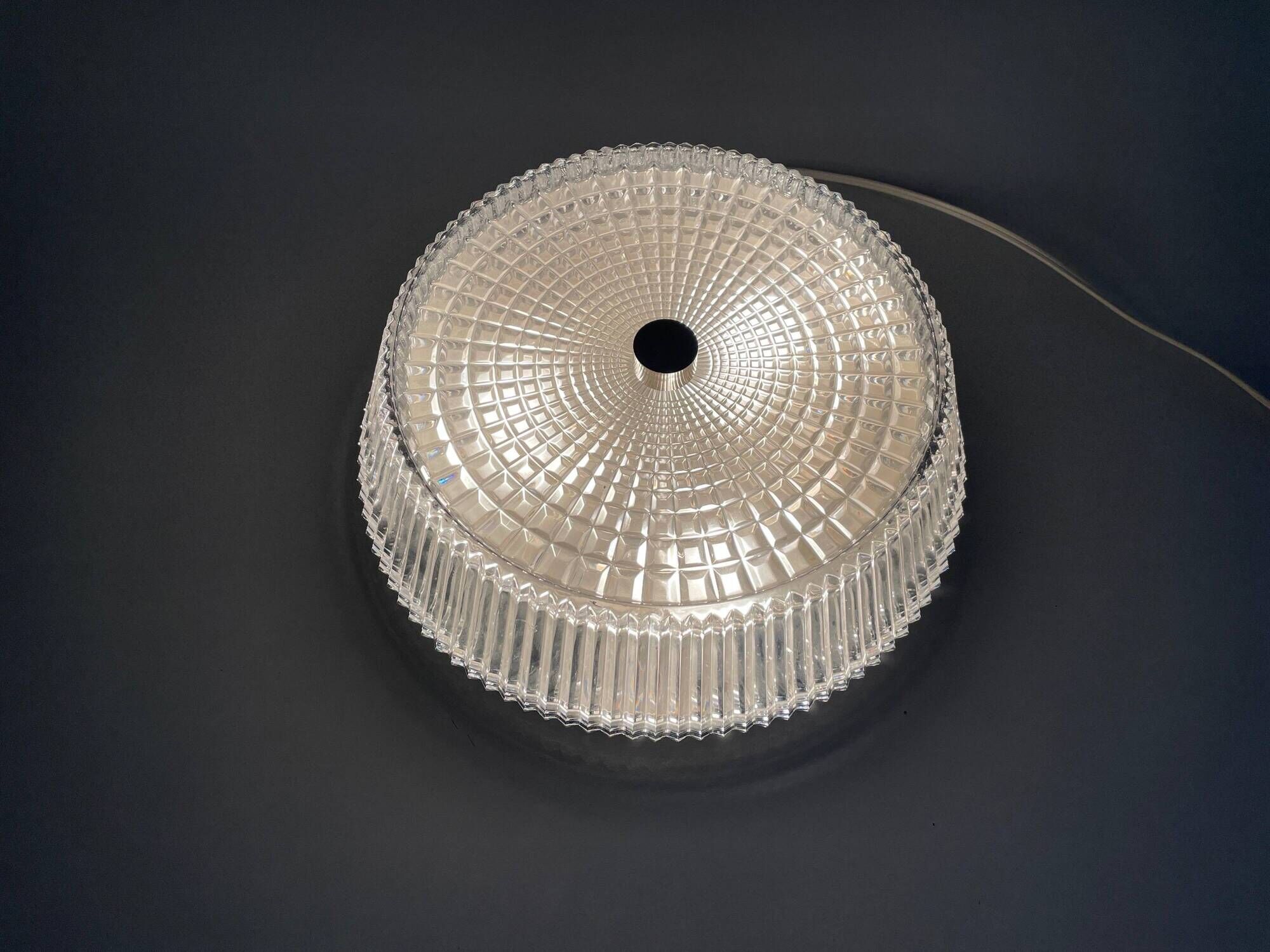 Flush mount crystal glass ceiling light from the mid-century, 1960s, Germany