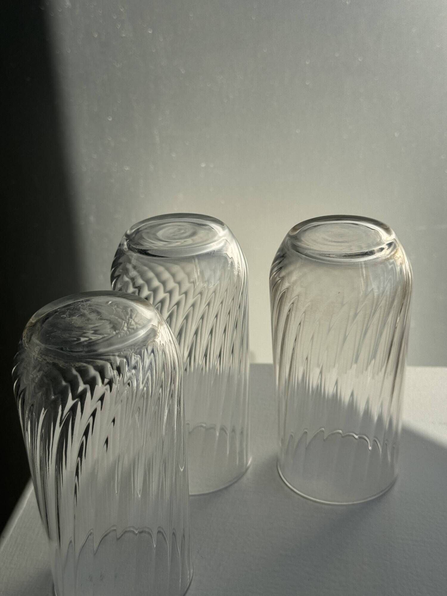 Set of 6 orangeade glasses in ribbed glass