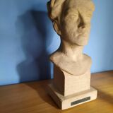 Bust of Arthur Rimbaud in stone