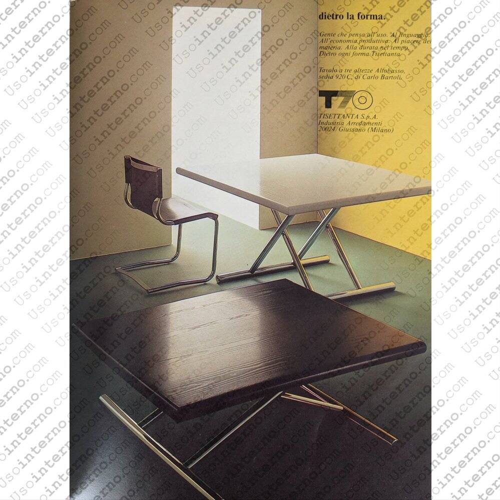 Pair of metal and leather chairs by Carlo Bartoli for T70, 1970s.