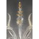 Italian Luxury Wall Sconce in Clear Murano Glass With Gold Floral Motifs