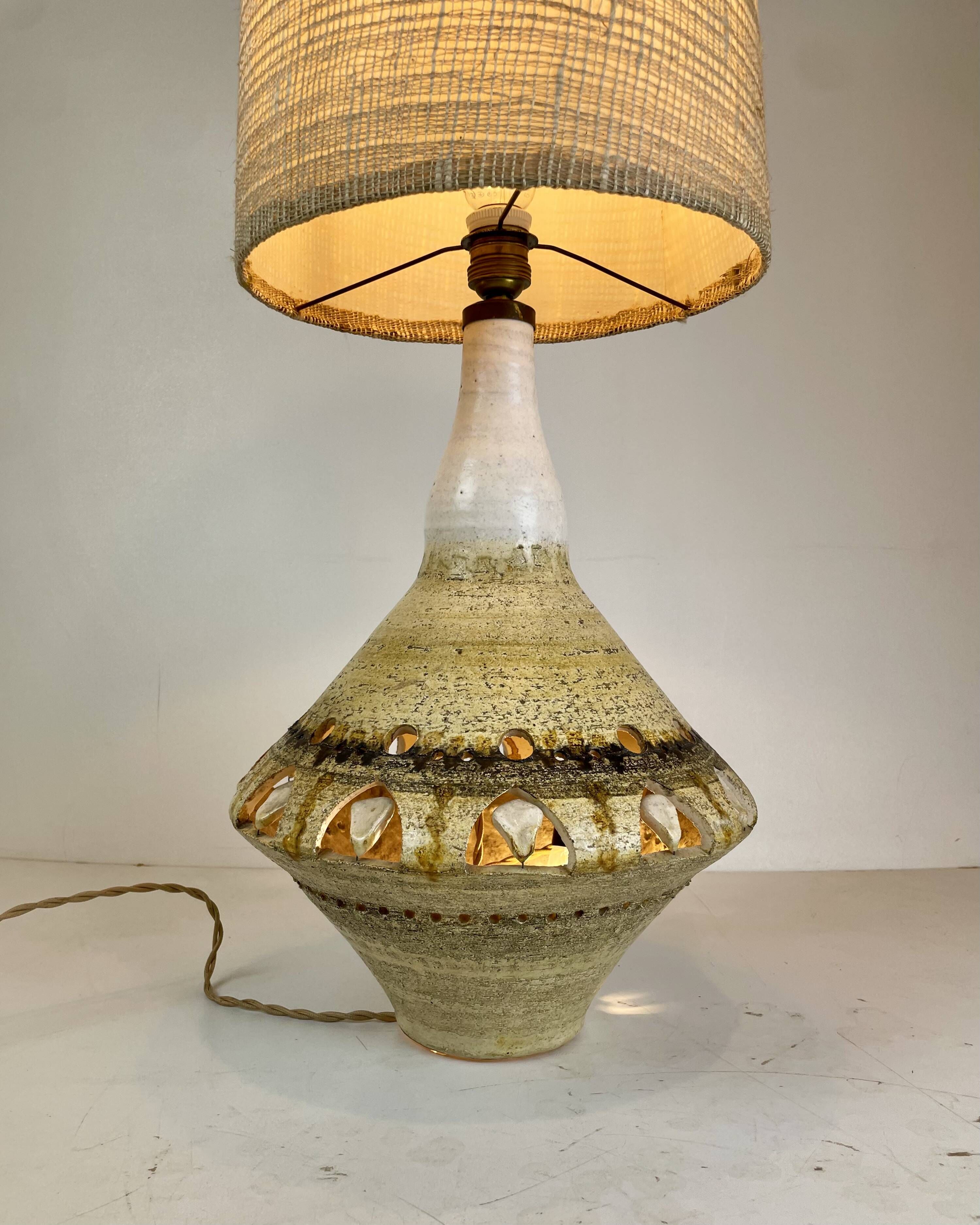 Ceramic lamp by Georges Pelletier for Accolay, France, 1960