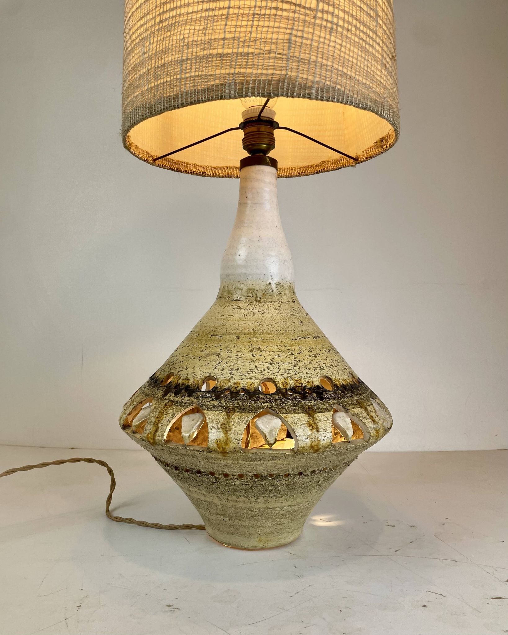 Ceramic lamp by Georges Pelletier for Accolay, France, 1960