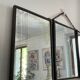 Vintage antique barber triptych mirror