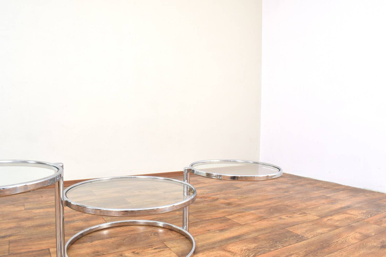 Vintage Chrome Swivel Coffee Table, 1970s