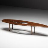 Table basse moderne organique avec vide naturel, France, milieu du 20e siècle