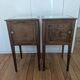 Paire de tables de chevets plateau miroir