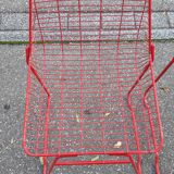 6 wired metal mesh chairs
