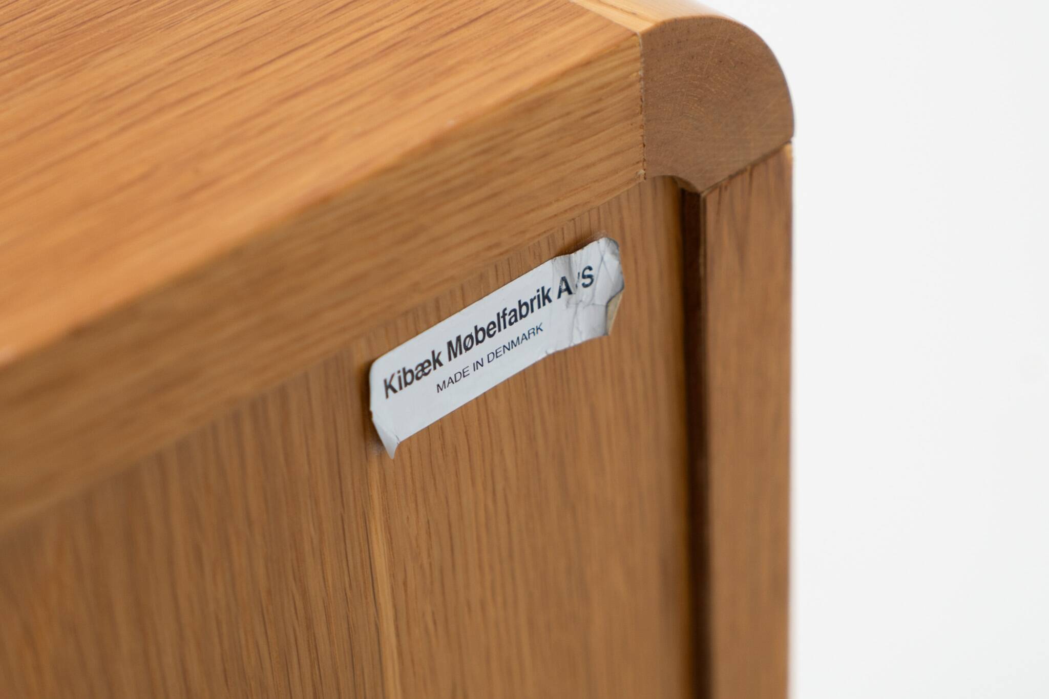 Oak sideboard with tambour doors by Kibaek Møbelfabrik