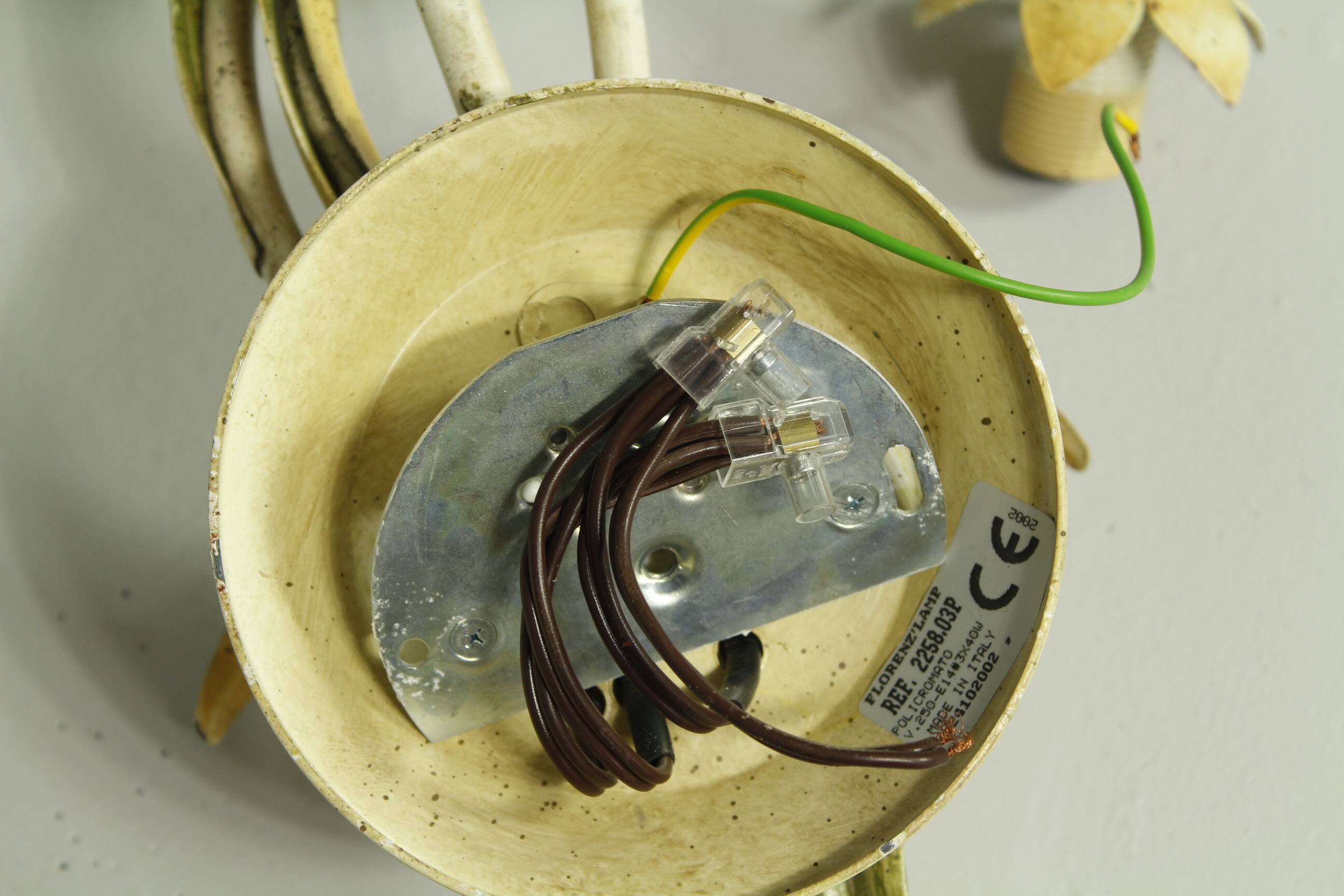 Vintage Wall Light in Iron and Murano Glass, 2000s