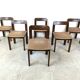 Vintage brutalist dining chairs, set of 6 - 1970s
