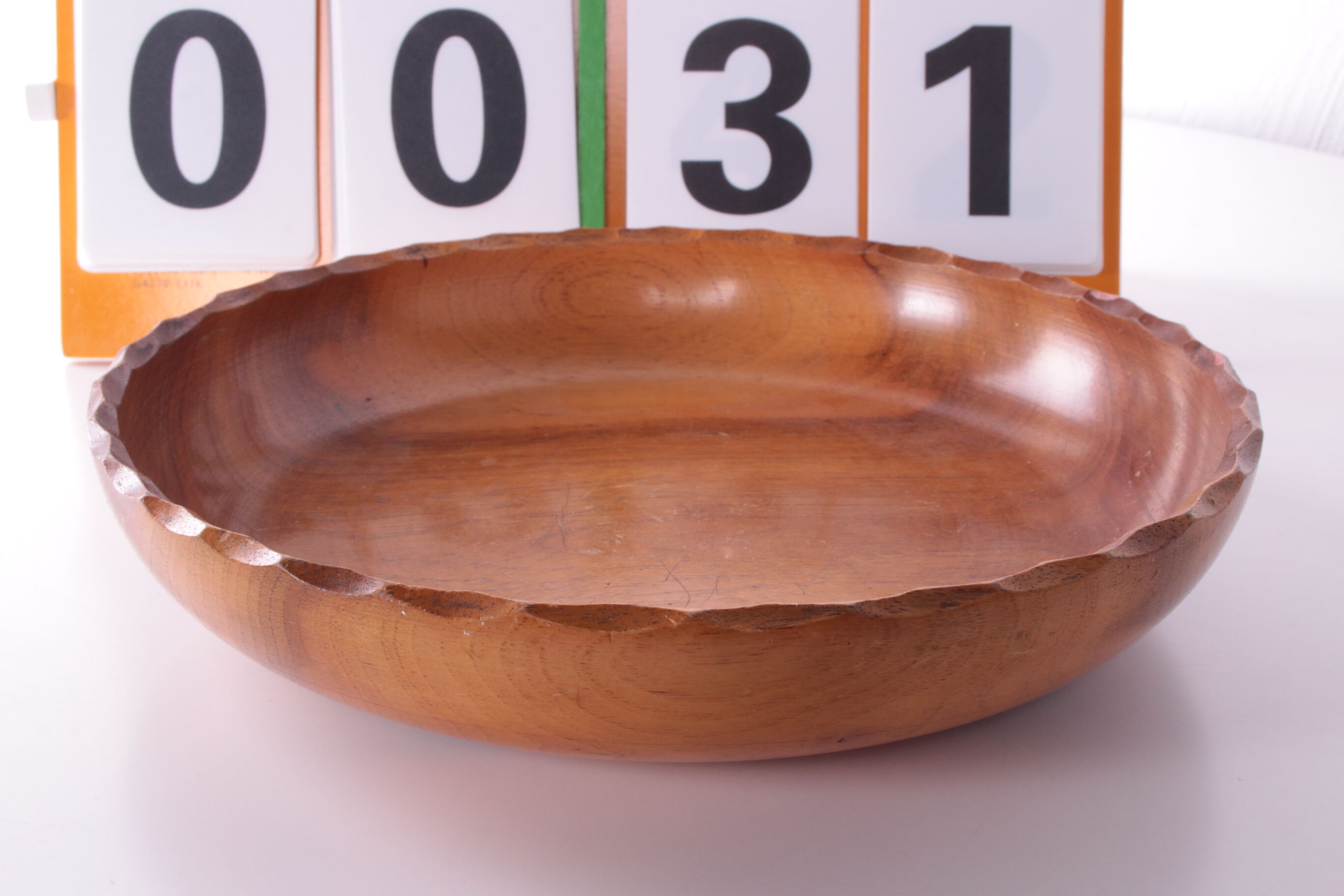 Vintage teak wooden high bowl or fruit bowl 1960s Denmark