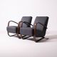 Pair of H-269 Jindrich Halabala lounge chairs, Czechoslovakia, circa 1950