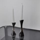 Pair of Swan candlesticks by Matthew Hilton, England, 1980
