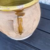 Antique glazed terracotta grease pot