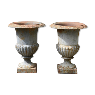 Pair of Medici vases in cast iron