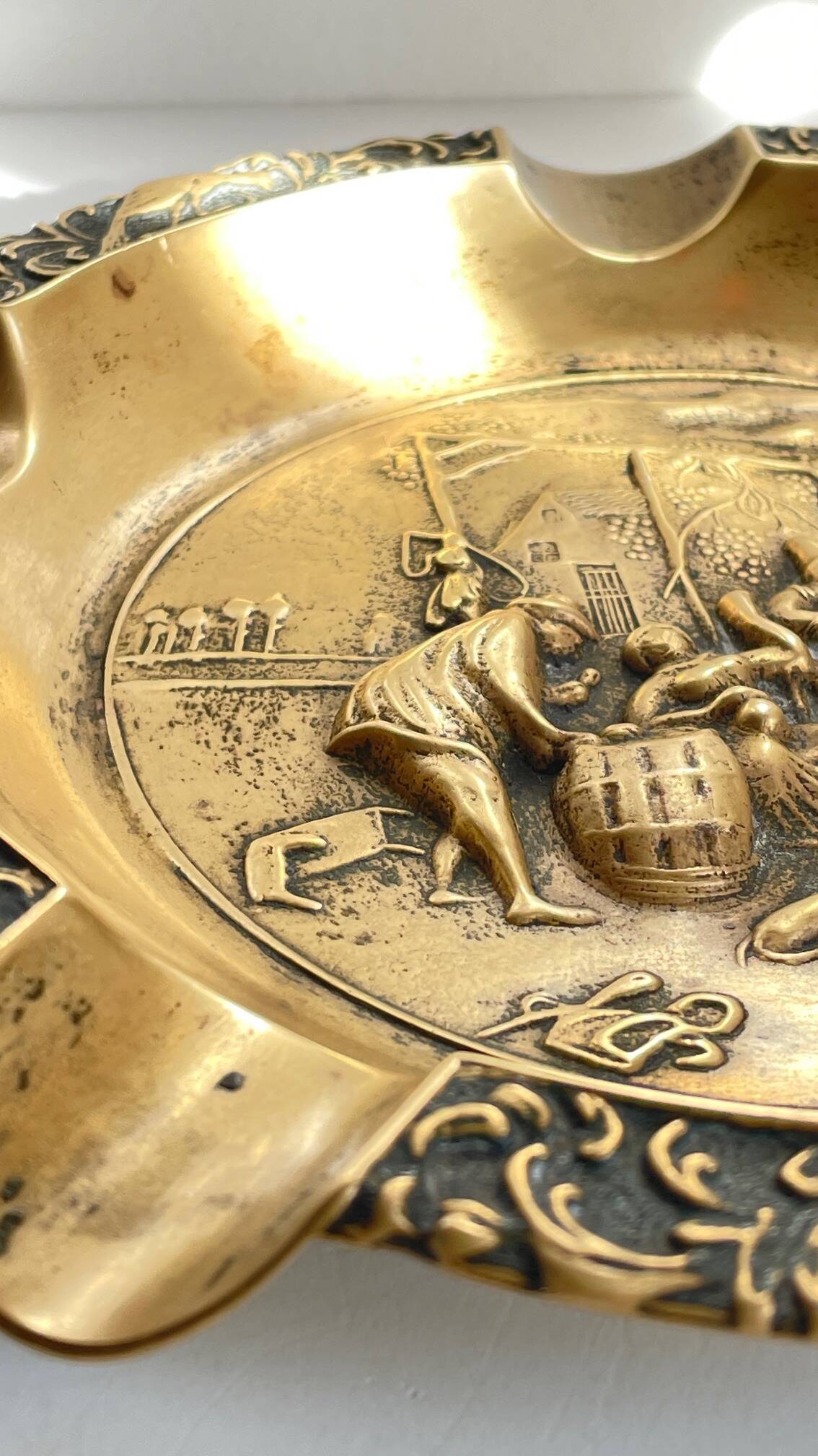 Large Vintage Solid Brass Ashtray