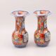 Pair of vases with Petrus Regout Maastricht decoration in Imari style porcelain - 19th century